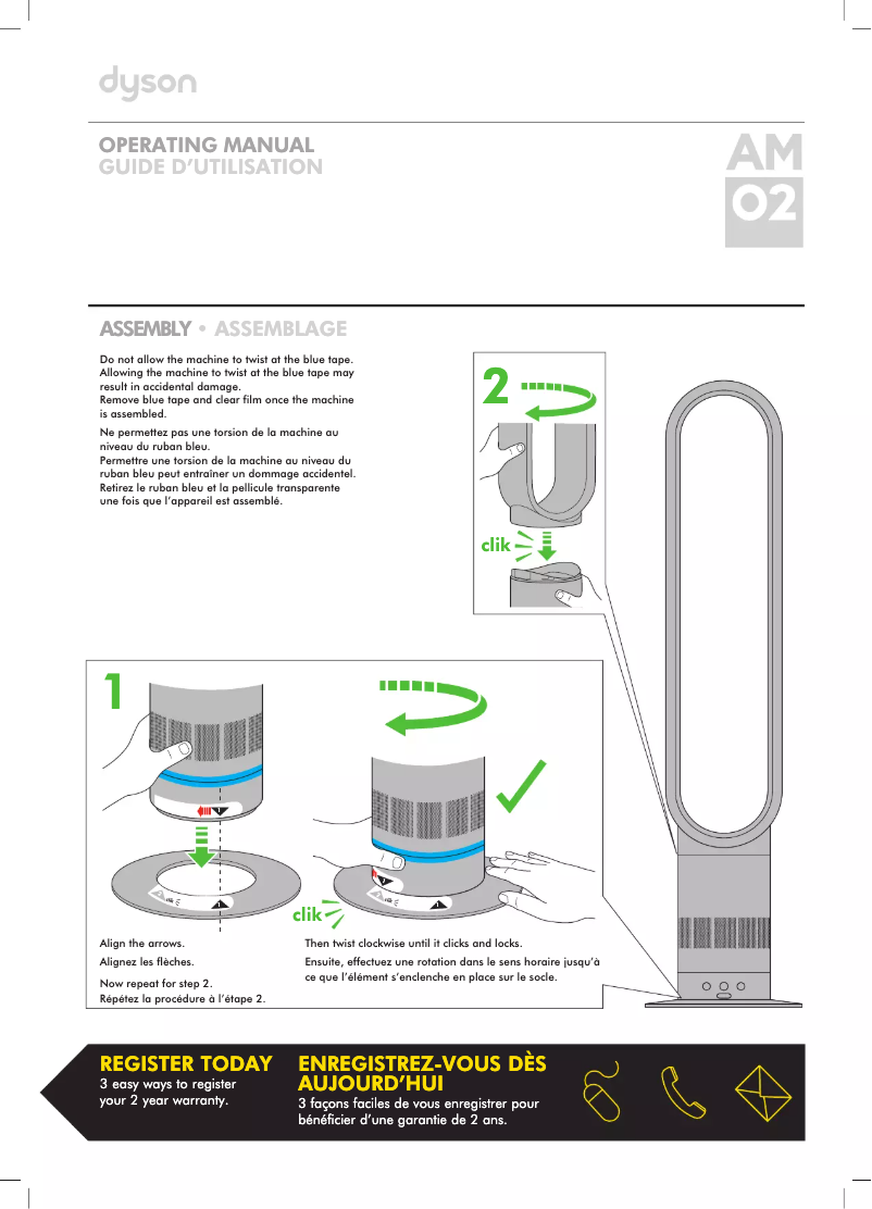 Page 1 de la notice Manuel utilisateur Dyson AM02