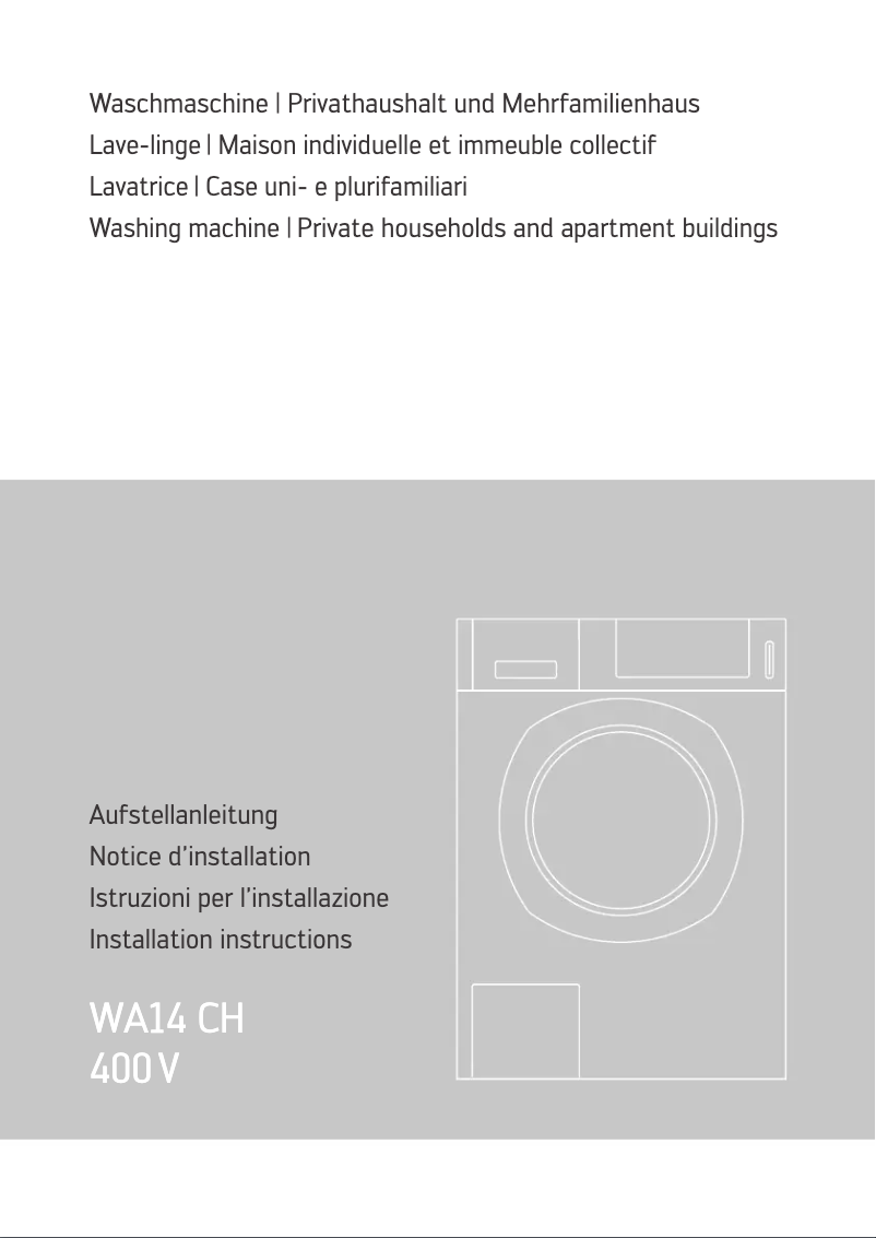 Page n°1 - Guide d'installation Schulthess Spirit 540