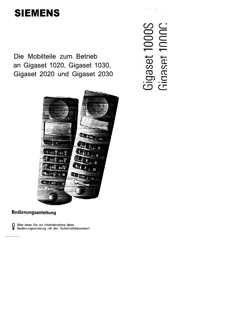 Page n°1 - Manuel utilisateur Siemens Gigaset 1030
