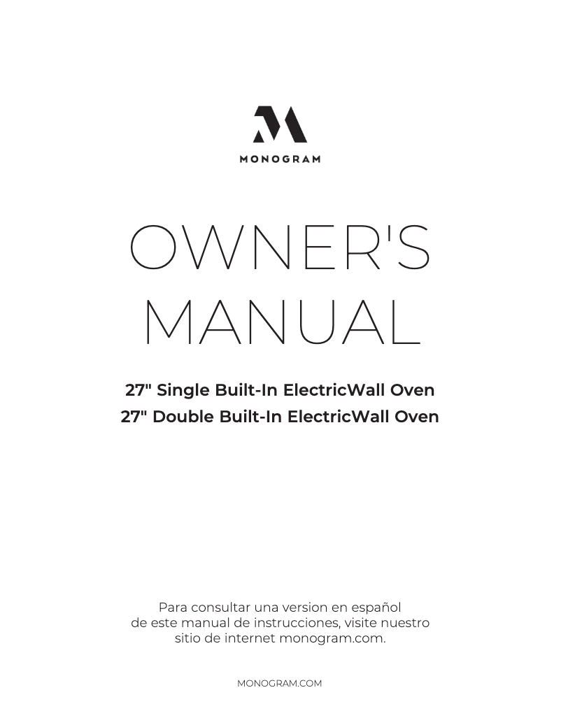 Page n°1 - Manuel utilisateur Monogram ZKD90DPSNSS