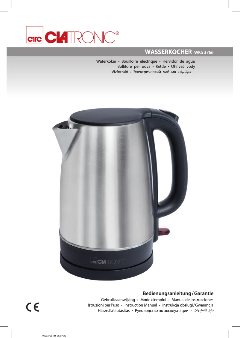 Page 1 de la notice Manuel utilisateur Clatronic WKS 3766