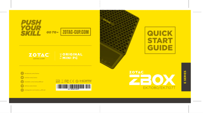 Page 1 de la notice Manuel utilisateur Zotac MAGNUS EK7107T