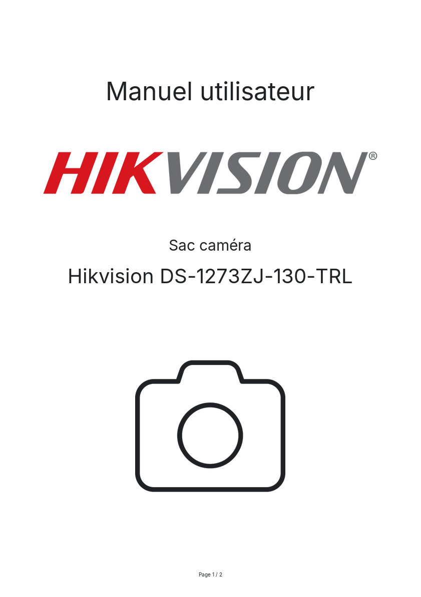 Image de la première page du manuel de l'appareil DS-1273ZJ-130-TRL