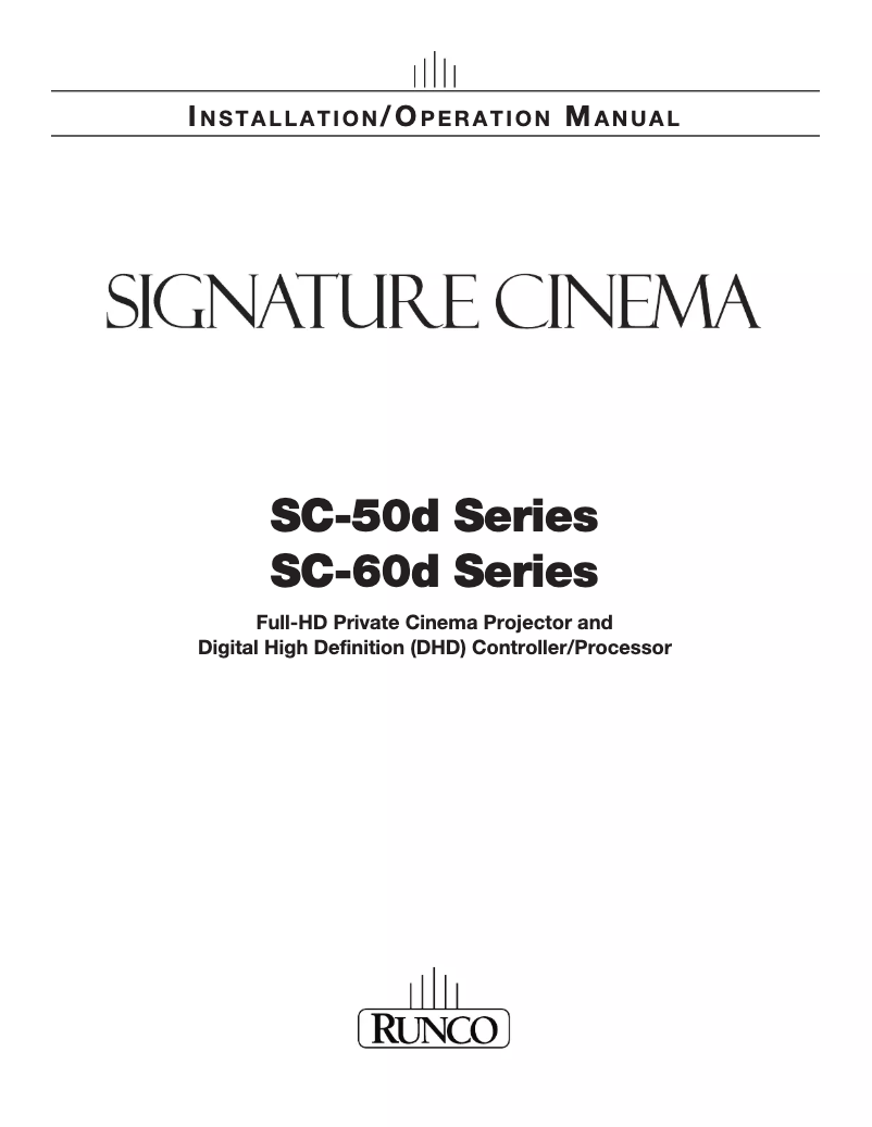 Página 1 del manual Manual de usuario Runco SC-60d