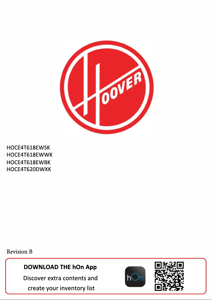 Page 1 de la notice Manuel utilisateur Hoover HOCE4T618EWBK