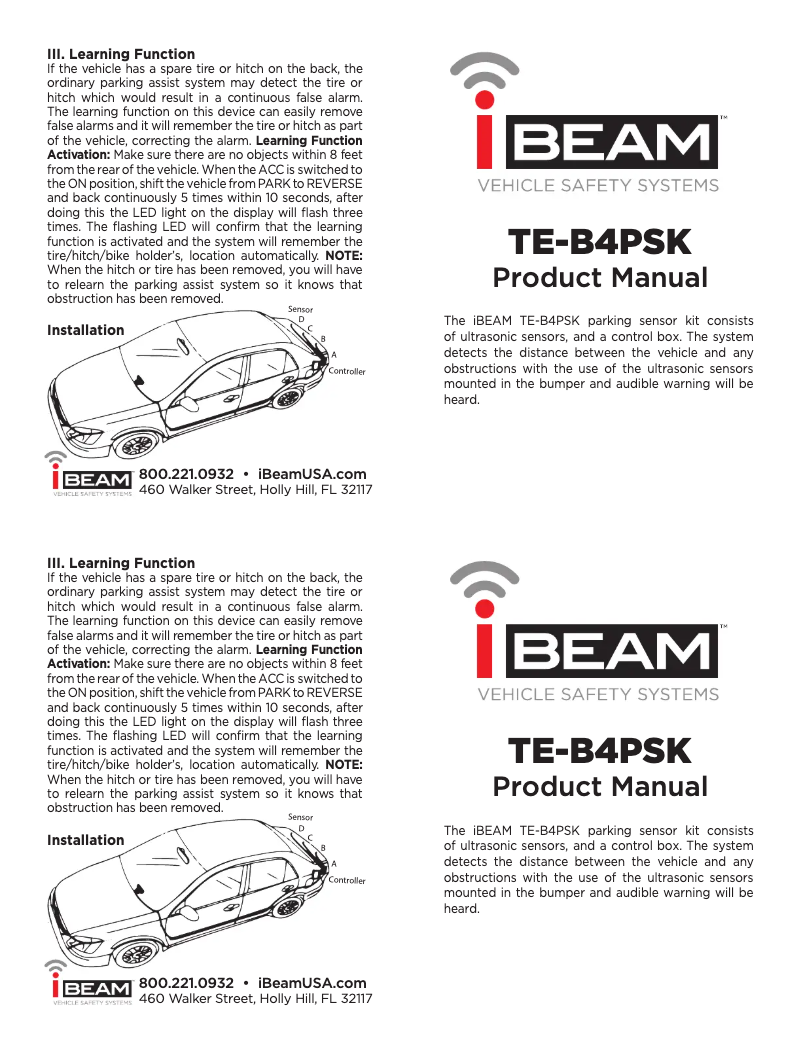 Page 1 de la notice Manuel utilisateur iBEAM TE-B4PSK