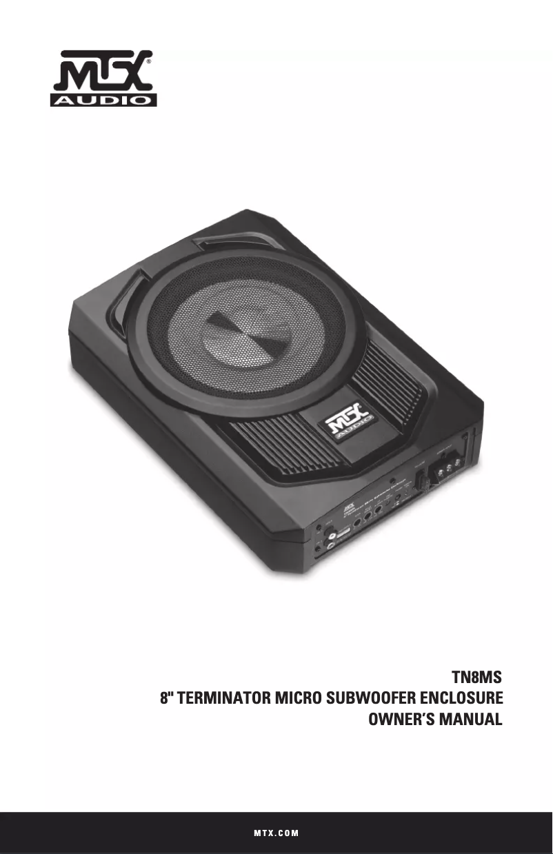 Page n°1 - Manuel utilisateur MTX Audio TN8MS