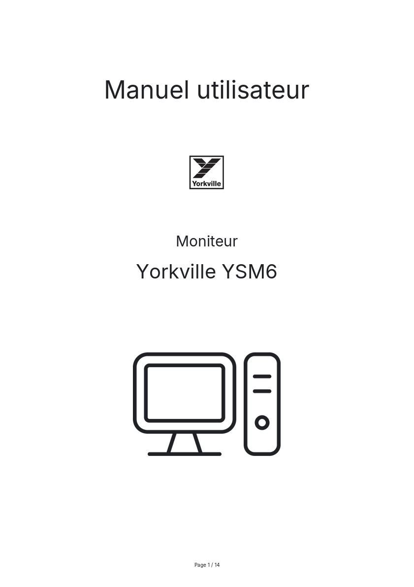 Image de la première page du manuel de l'appareil YSM6