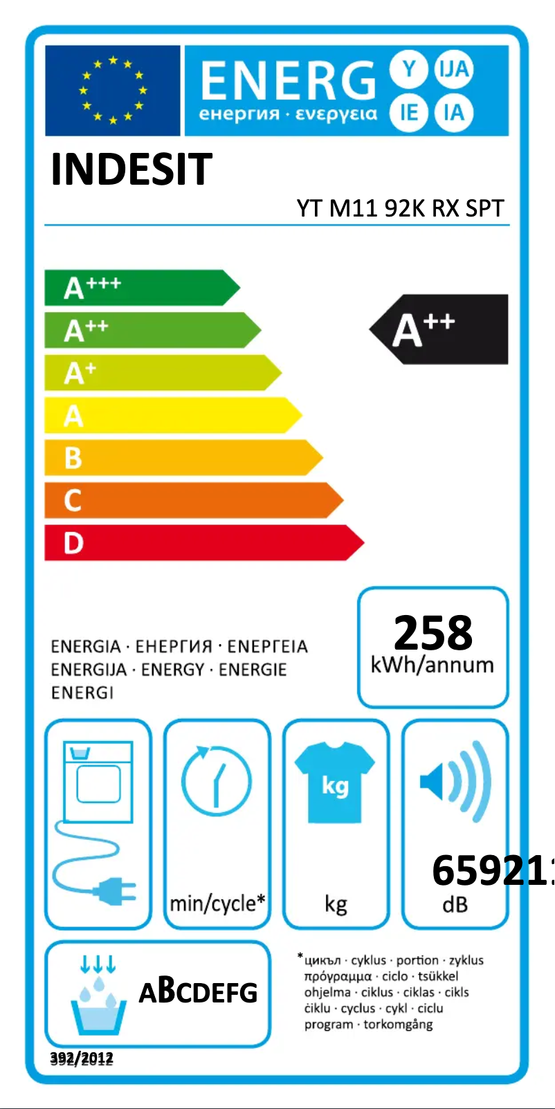 Imagen de la primera página del manual del dispositivo YT M11 92K RX SPT