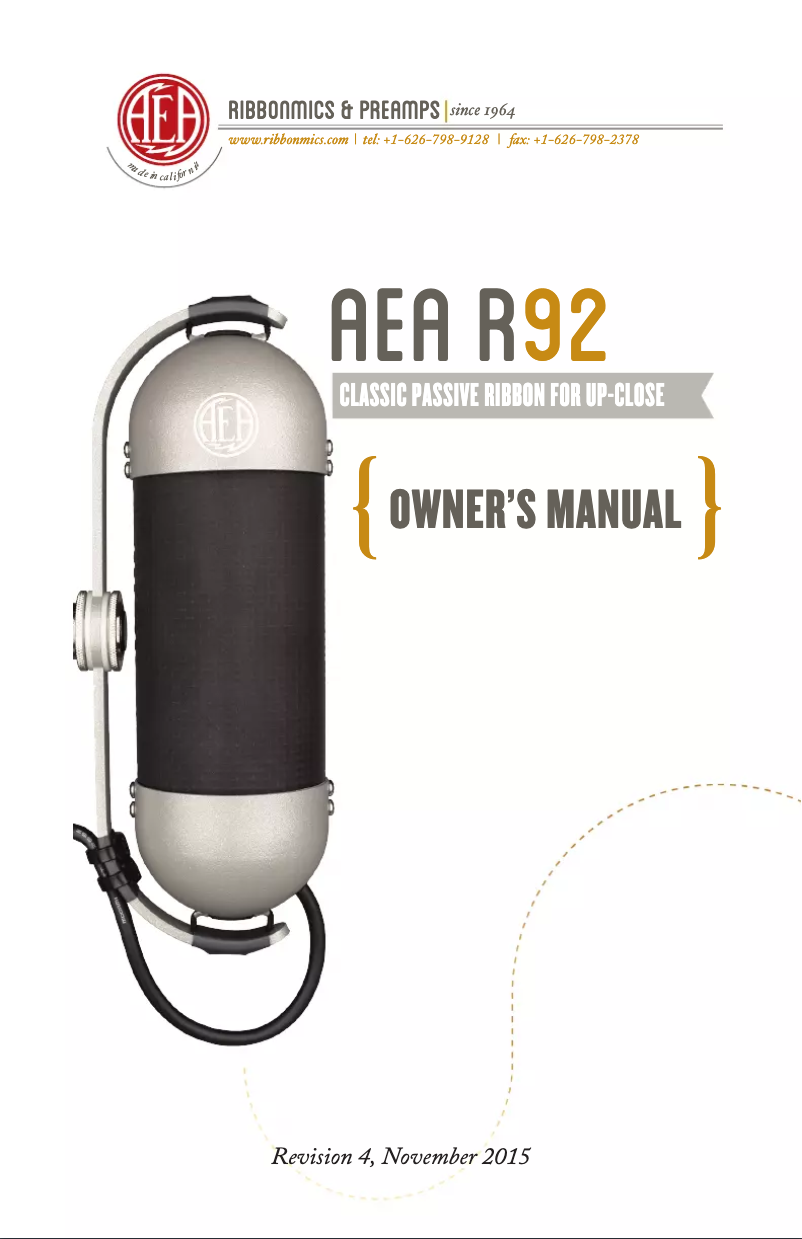 Page 1 de la notice Manuel utilisateur AEA R92