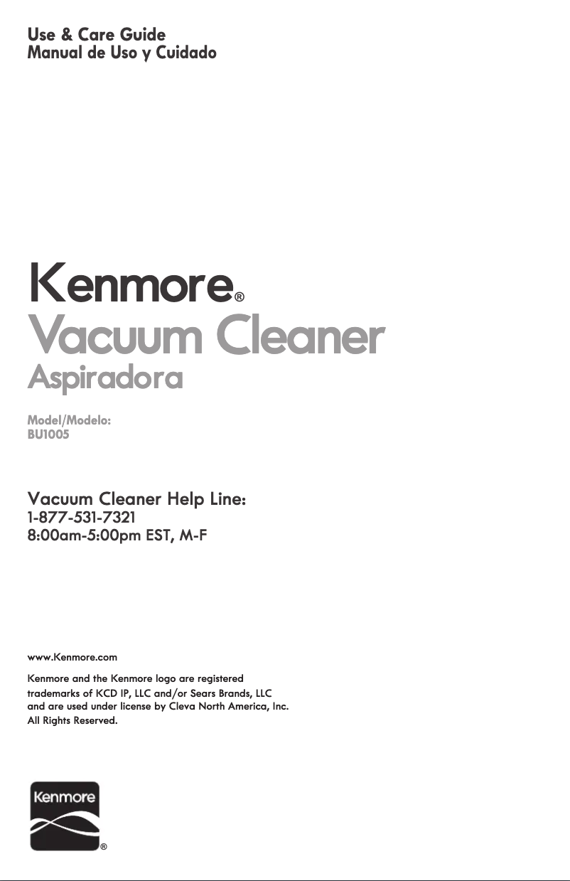 Page 1 de la notice Manuel utilisateur Kenmore BU1005