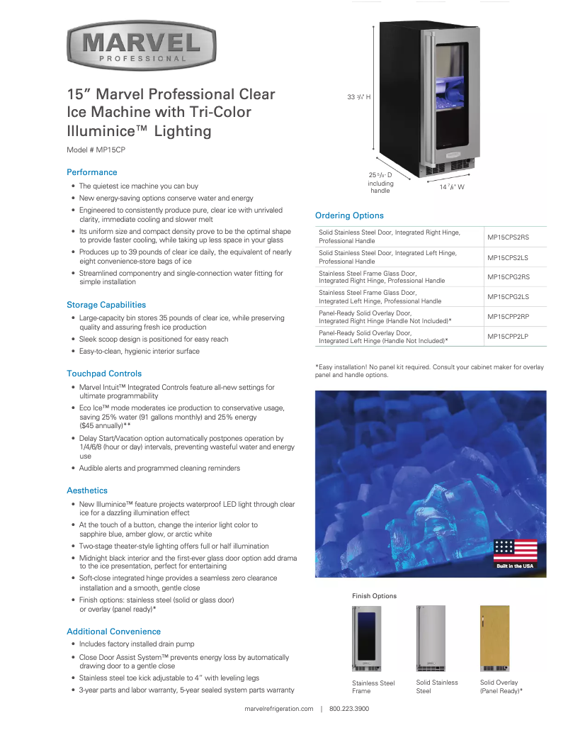 Page 1 de la notice Manuel utilisateur Marvel MP15CP2L