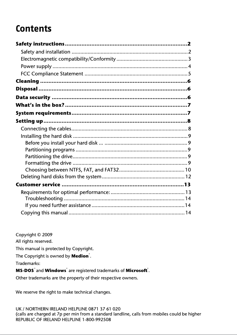 Page n°1 - Manuel utilisateur Medion P83742 (MD 90118)