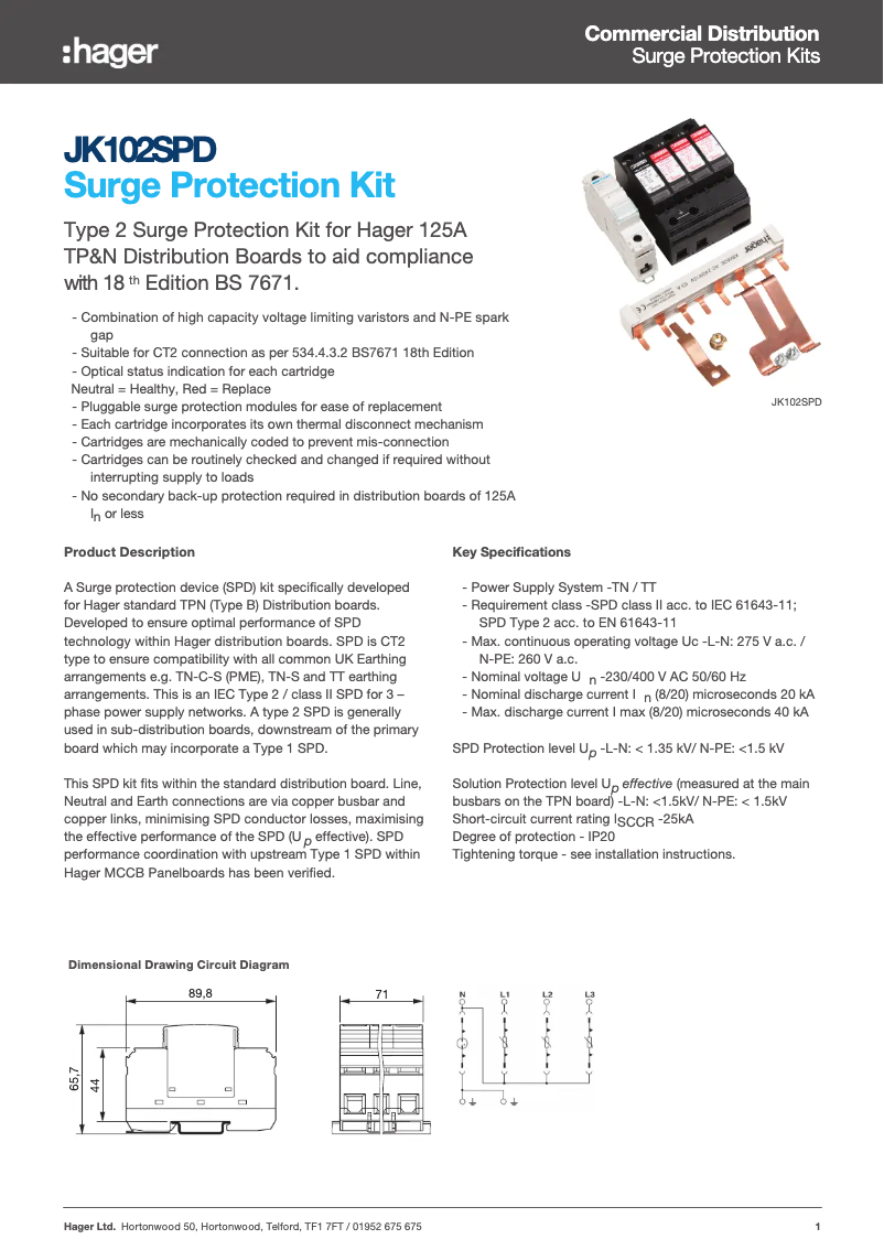Page n°1 - Manuel utilisateur Hager JK102SPD