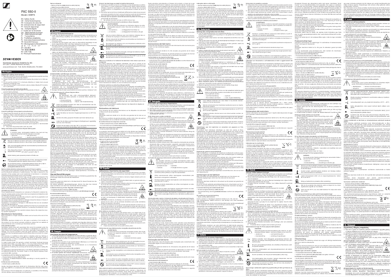 Page n°1 - Instructions de sécurité Sennheiser PXC 550-II Wireless