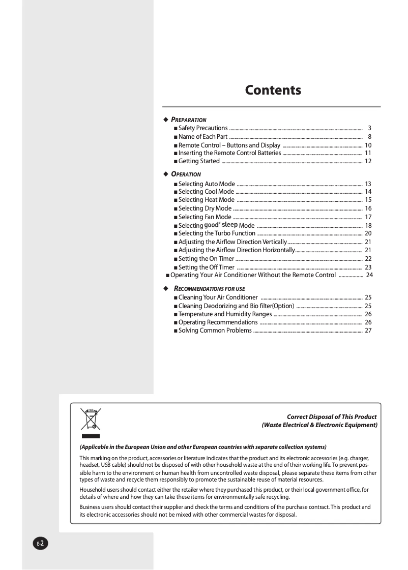 Page n°1 - Manuel utilisateur Samsung AQ12NSDN