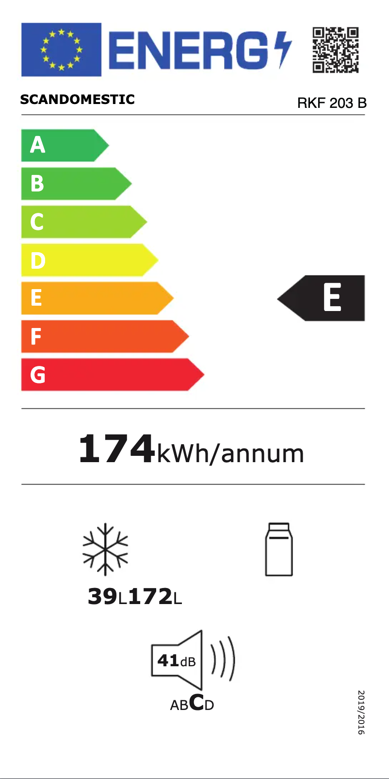 Page n°1 - Label énergétique Scandomestic RKF 203 B