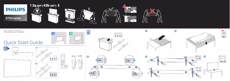 Page 1 de la notice Guide de démarrage rapide Philips 55PUS6704