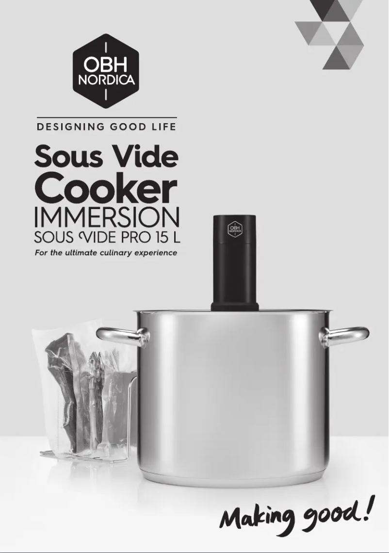Page 1 de la notice Manuel utilisateur OBH Nordica Sous Vide Immersion Pro 15 L