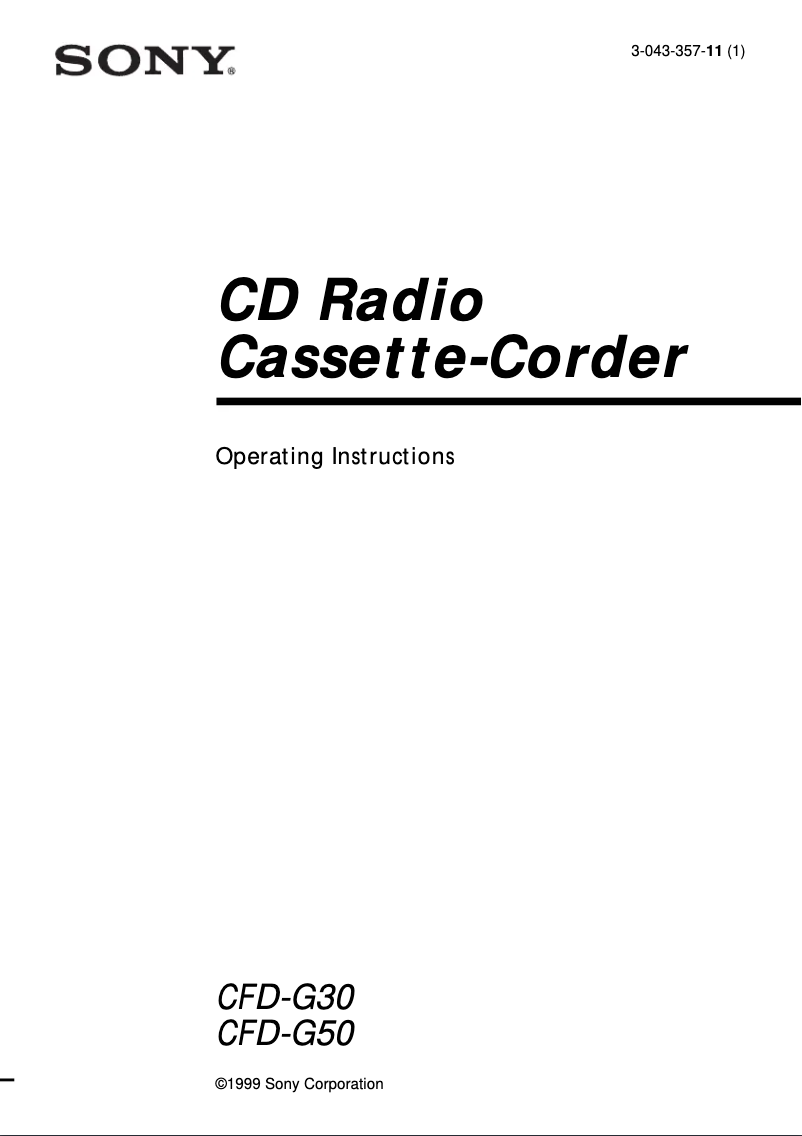 Image de la première page du manuel de l'appareil CFD-G30