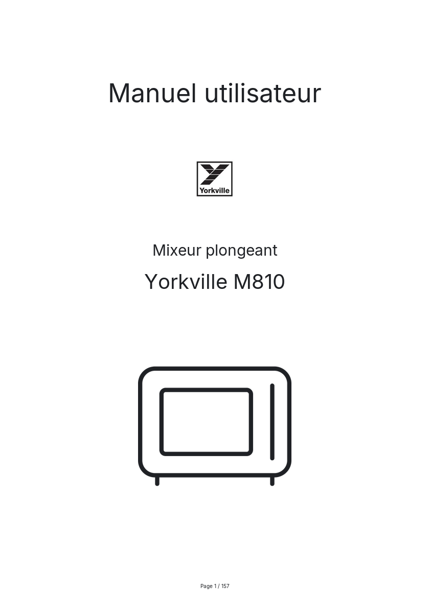 Page 1 de la notice Manuel utilisateur Yorkville M810