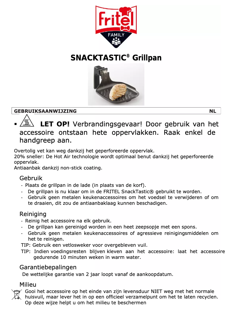 Page n°1 - Manuel utilisateur Fritel 150022