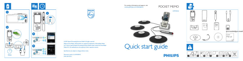 Page 1 de la notice Manuel utilisateur Philips PocketMemo DPM8900