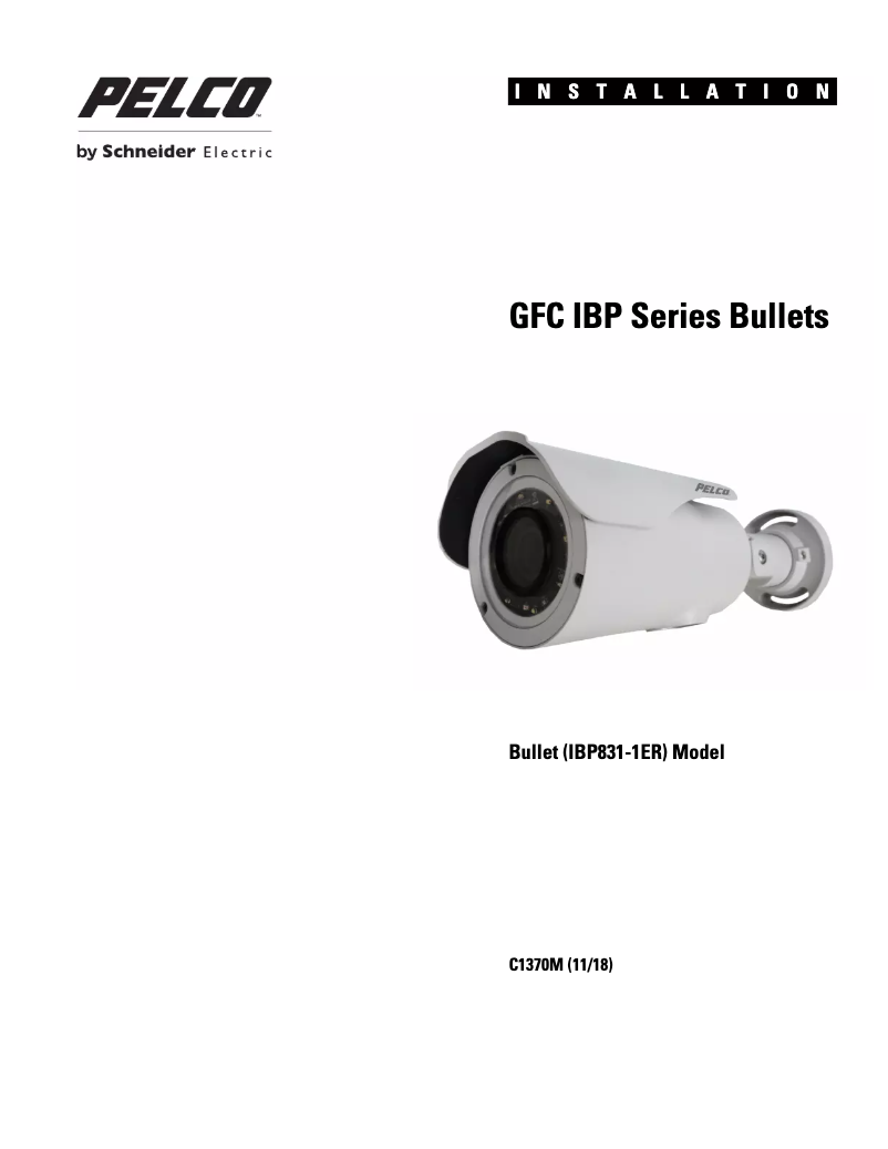 Página 1 del manual Manual de usuario Pelco GFC IBP831-1ER