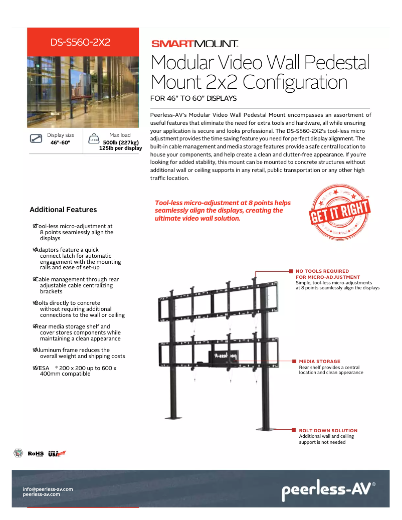 Page n°1 - Manuel utilisateur Peerless-AV DS-S560-2X2