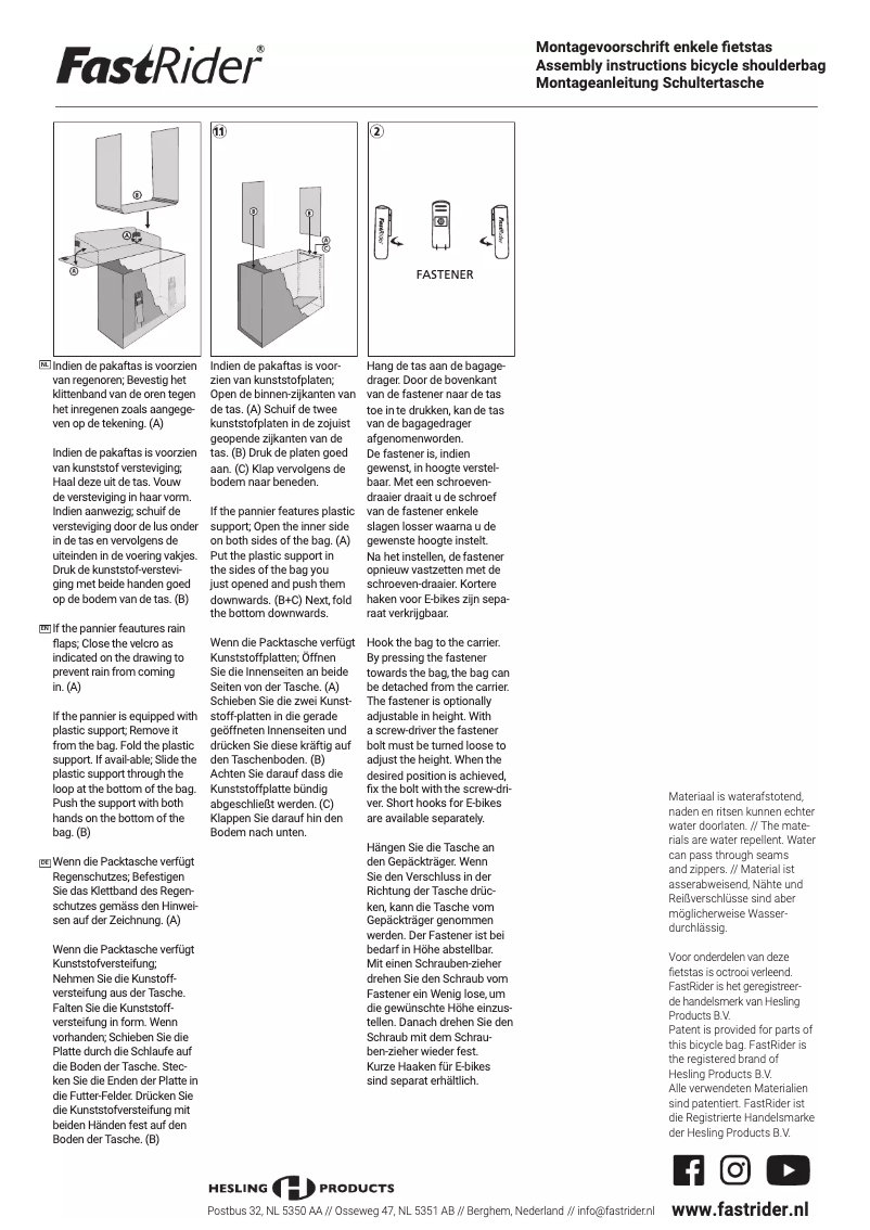 Page 1 de la notice Manuel utilisateur FastRider Aki