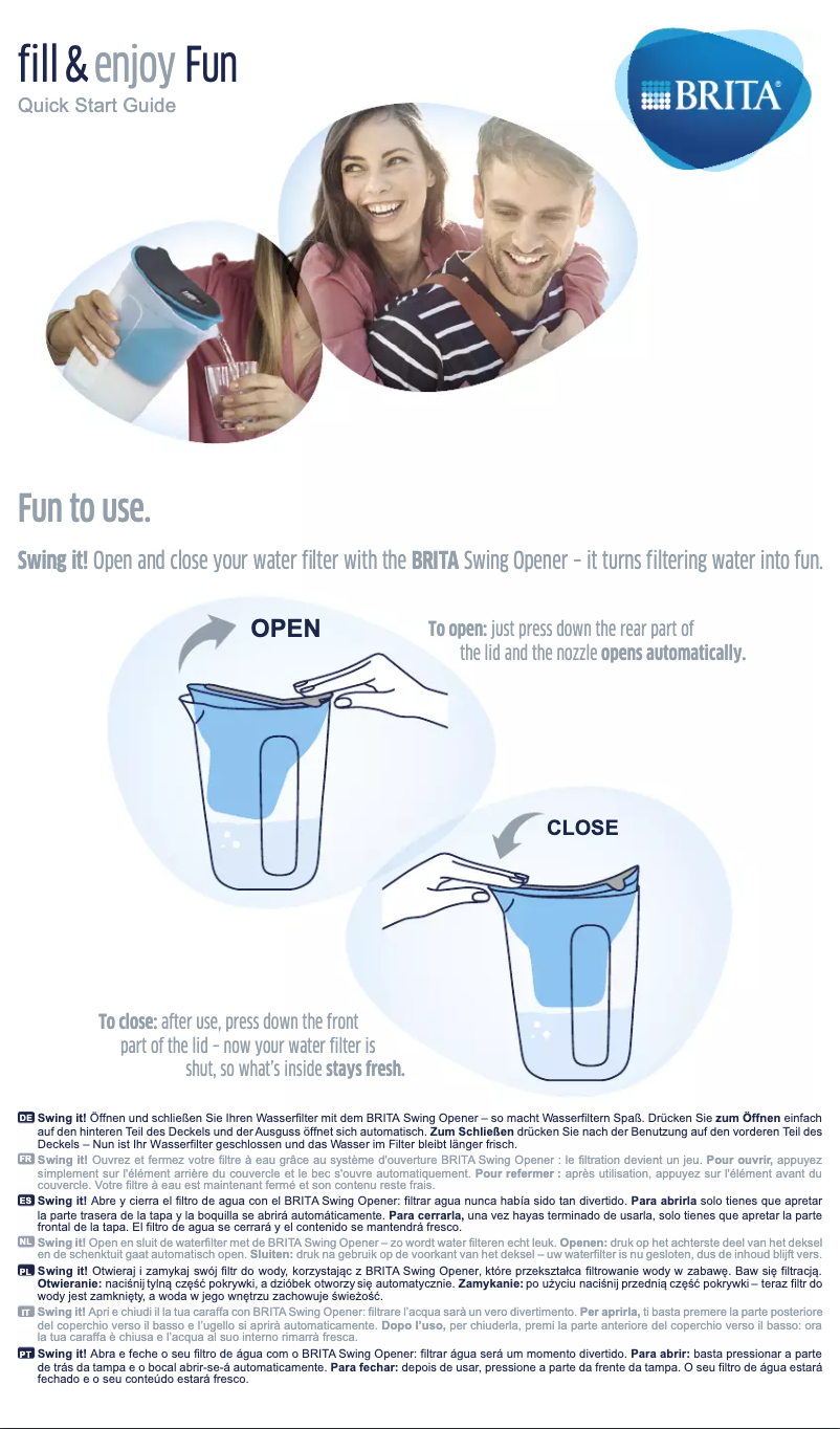 Page 1 de la notice Manuel utilisateur BRITA Fill&Enjoy Fun