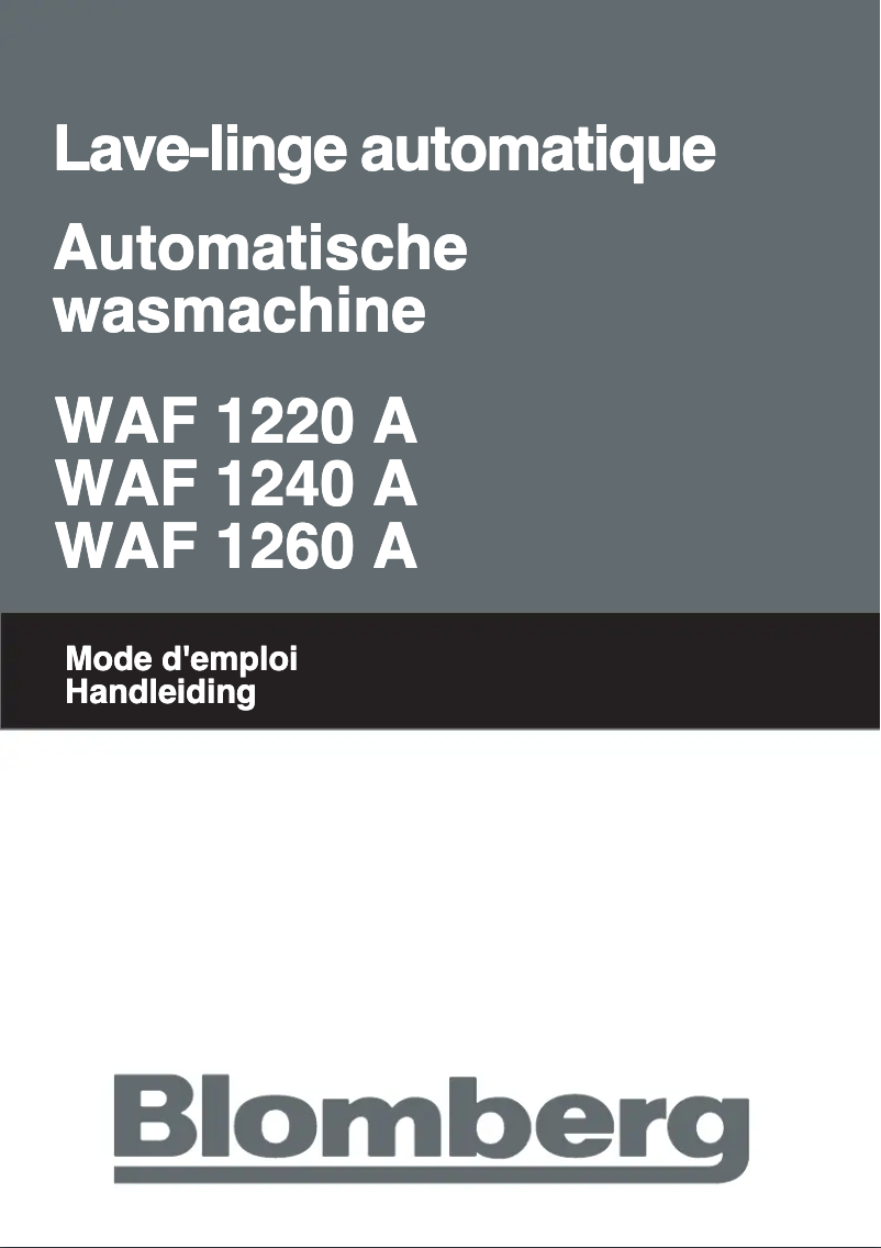 Page 1 de la notice Manuel utilisateur Blomberg WAF 1240 A