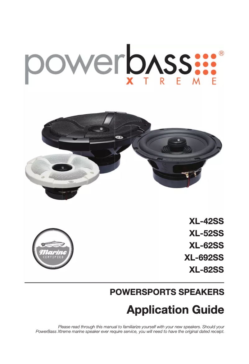 Page 1 de la notice Manuel utilisateur PowerBass Powersports XL-82SS