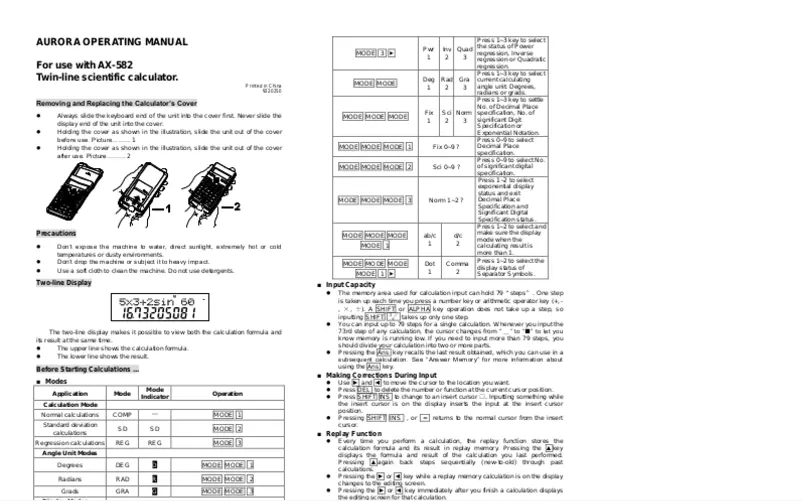 Page 1 de la notice Manuel utilisateur Aurora CK57