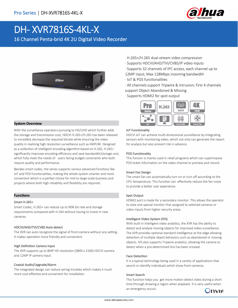 Image de la première page du manuel de l'appareil XVR7816S-4KL-X