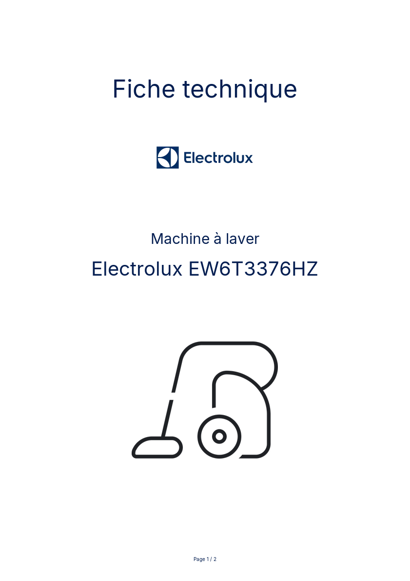 Image de la première page du manuel de l'appareil EW6T3376HZ