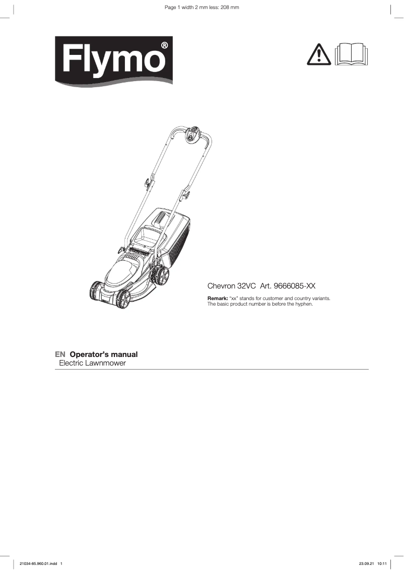 Página 1 del manual Manual de usuario Flymo Chevron 32VC