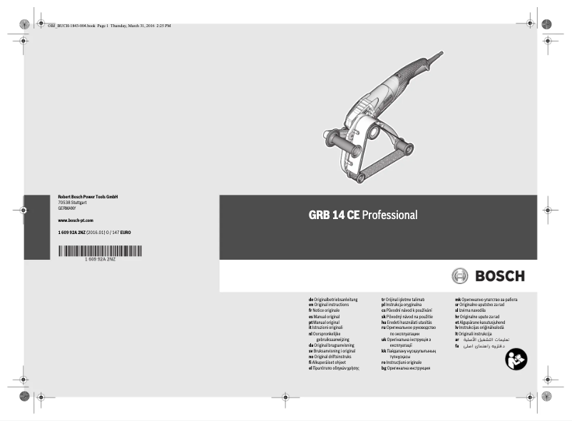 Page 1 de la notice Manuel utilisateur Bosch GRB 14 CE Professional