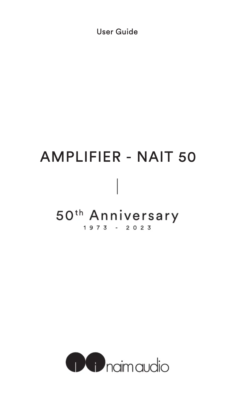 Page n°1 - Manuel utilisateur Naim Nait 50