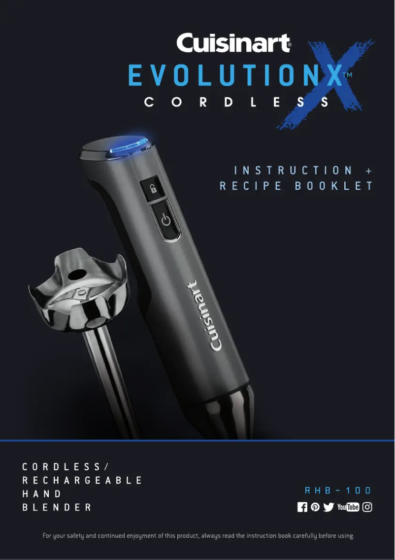 Page 1 de la notice Manuel utilisateur Cuisinart EvolutionX Cordless RHB-100