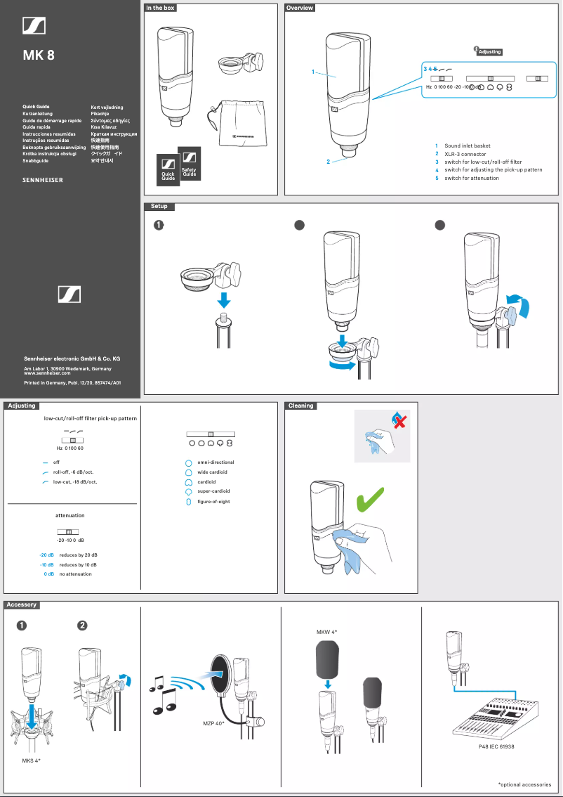 Page n°1 - Manuel utilisateur Sennheiser MK 8