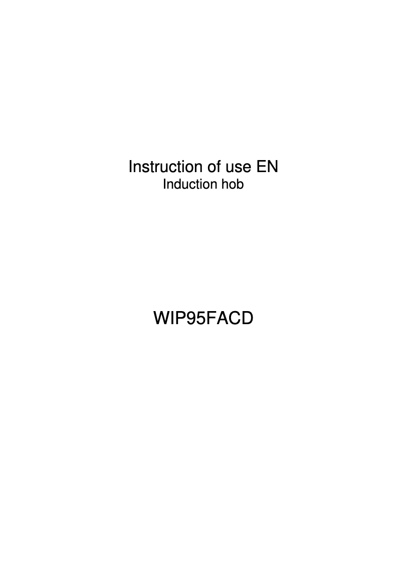 Image de la première page du manuel de l'appareil WIP95FACD