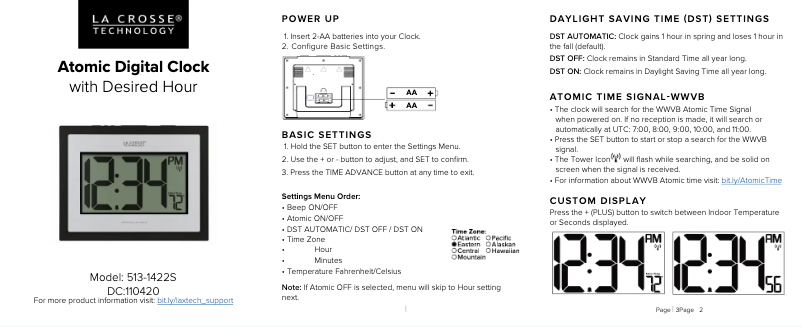 Image de la première page du manuel de l'appareil 513-1422S