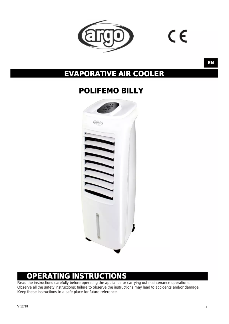 Imagen de la primera página del manual del dispositivo Polifemo Billy