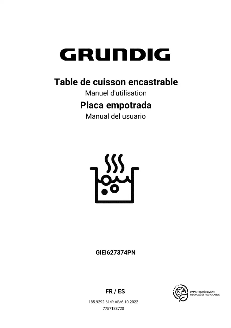Page n°1 - Manuel utilisateur Grundig GIEI627374PN