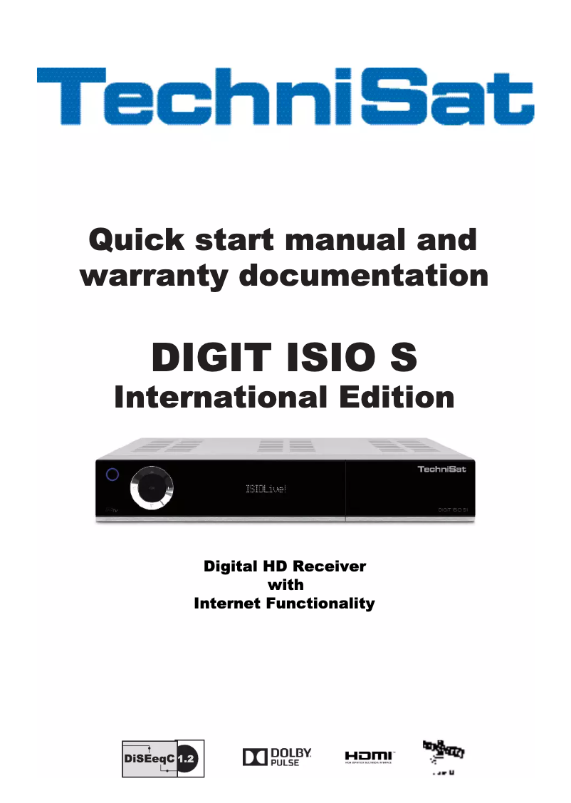 Page n°1 - Manuel utilisateur TechniSat Digit ISIO S