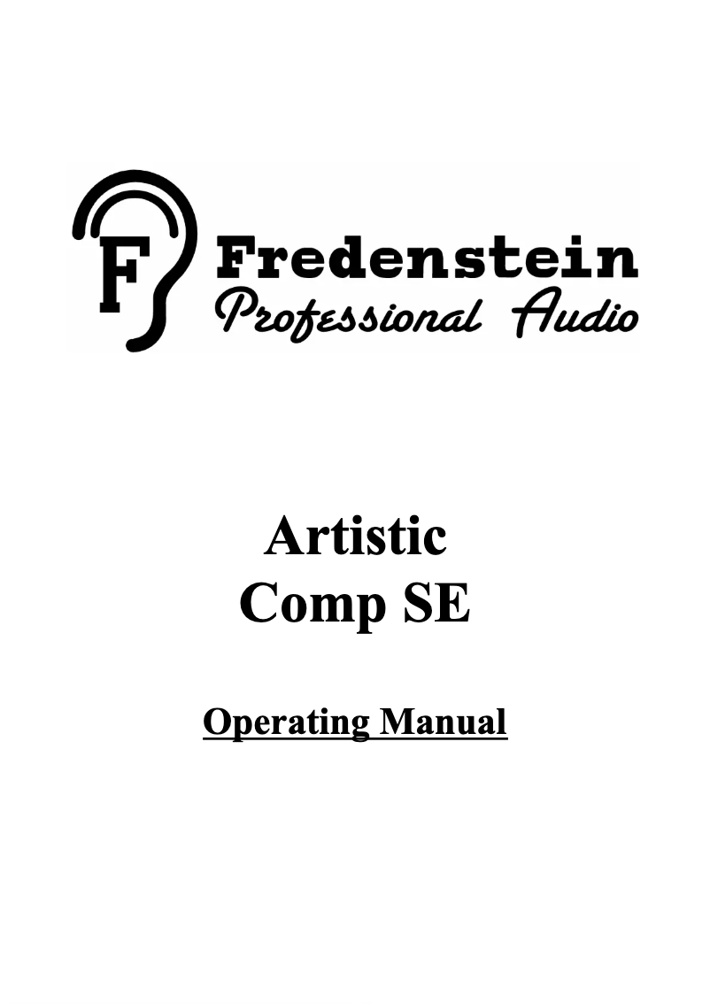 Page 1 de la notice Manuel utilisateur Fredenstein Artistic Comp SE