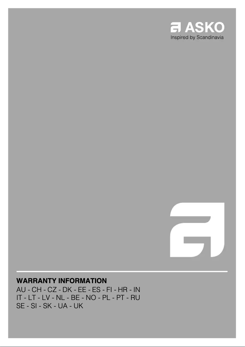 Page 1 de la notice Manuel utilisateur Asko ODW61AS0