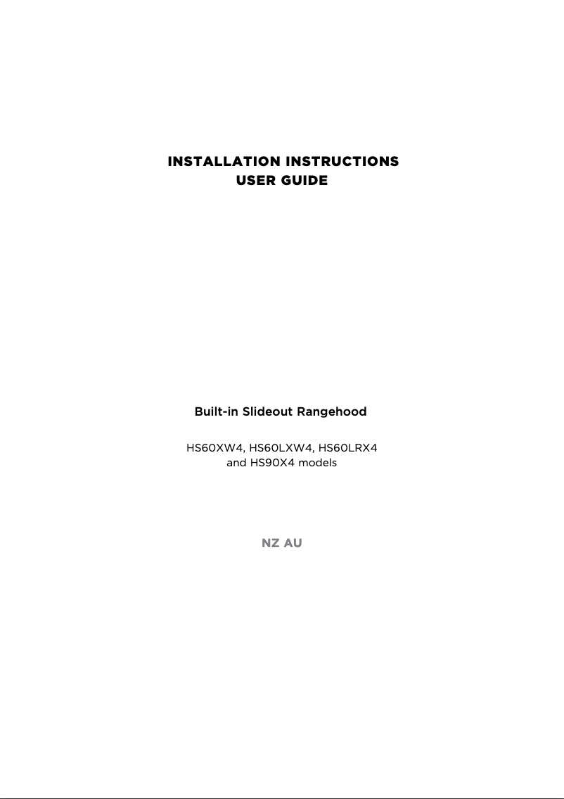 Page n°1 - Manuel utilisateur Fisher & Paykel HS60XW4
