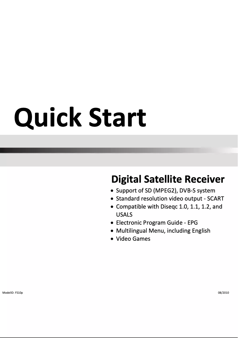 Page 1 de la notice Manuel utilisateur Opticum FS10p
